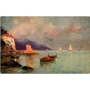 Antique 1910 Tuck’s Oilette Postcard – Bay of Naples, Italy – Italian Scenery